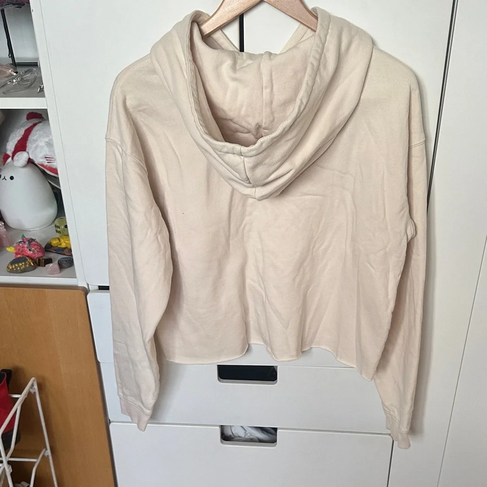 Wild Fable Cream Cropped Hoodie with Neon Drawstrings - Picture 8 of 9